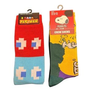 Pac-Man & Snoopy Crew Socks Bundle – 2 Pairs, NWT